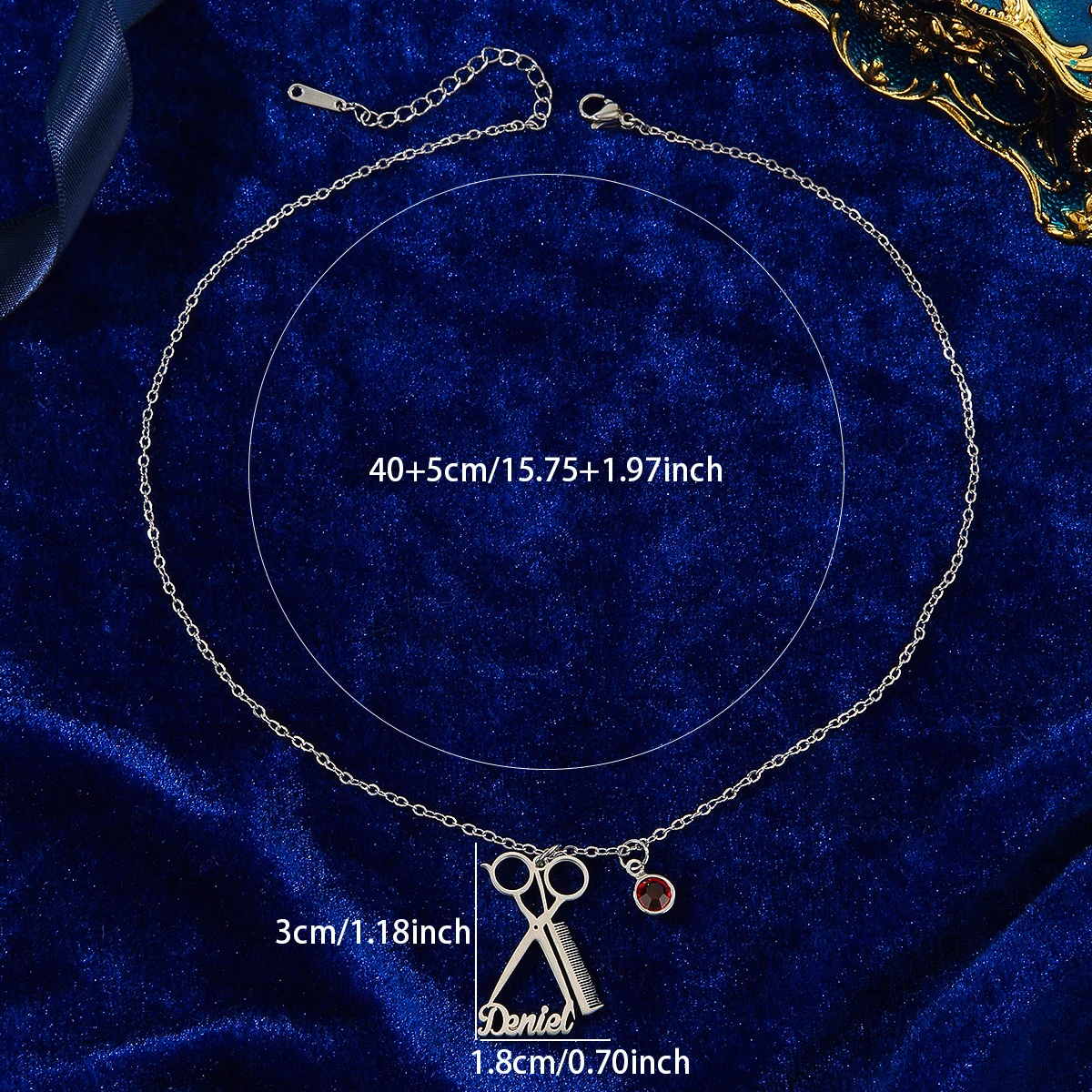 اسم مخصص الفولاذ المقاوم للصدأ مخرمة تصفيف الشعر أداة قلادة المرأة الأزياء قلادة قلادة هدية عيد ميلاد