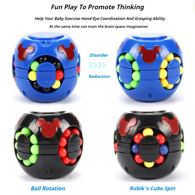 Montessori rotante Magical Bean Cube Fingertip Toy bambini Mind Brain Teaser Game Spinners giocattoli antistress Boy Girl Gift