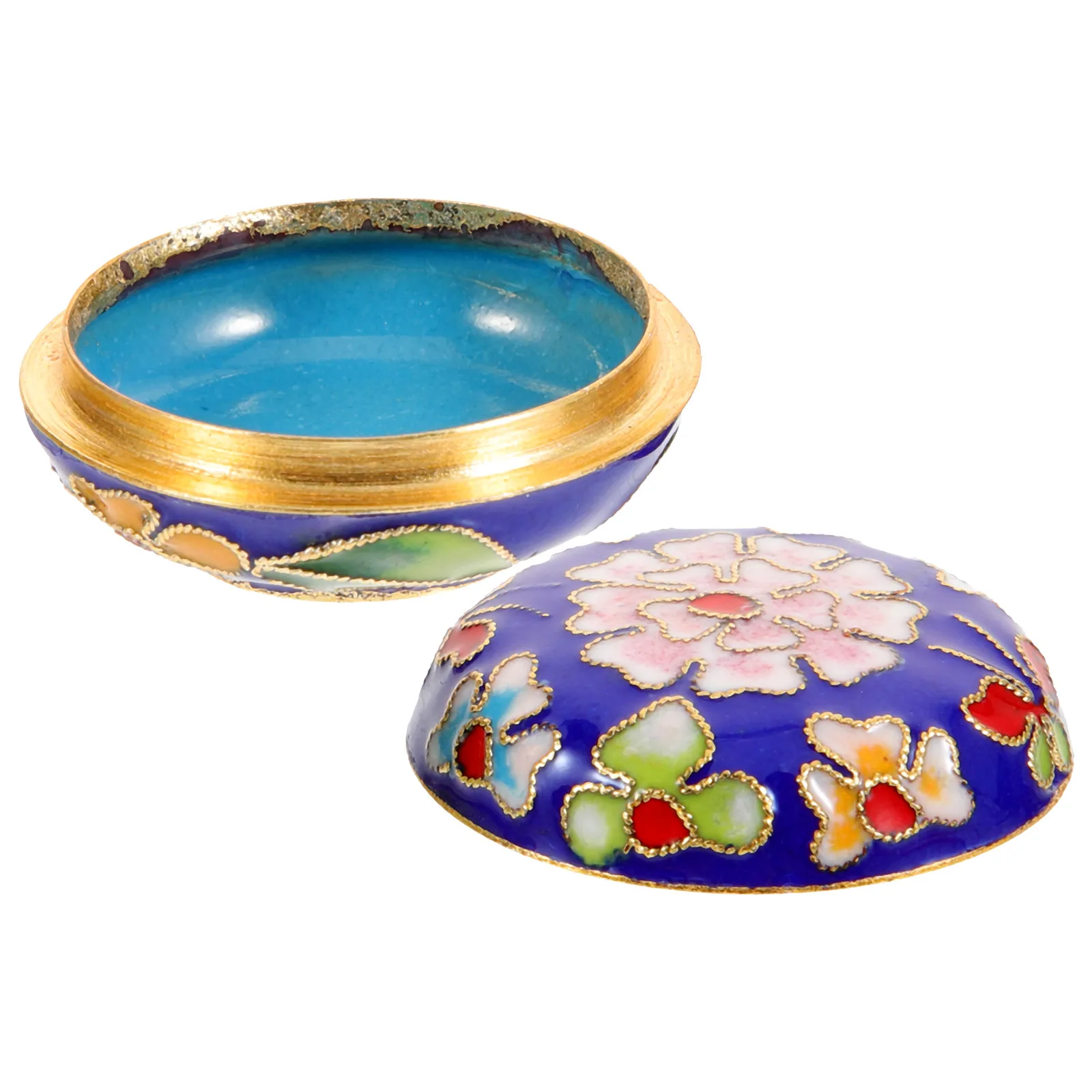 

Cloisonne Enamel Powder Box 1.5 Vintage Jewelry Gift Boxes for Necklaces Bracelets Earrings Small Trinkets Display