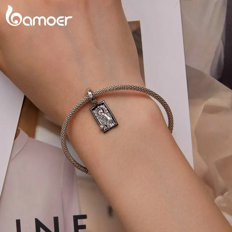 

Bamoer Tarot Cards Pendant Charm 925 Sterling Silver Charm Fits for Bracelet Necklace