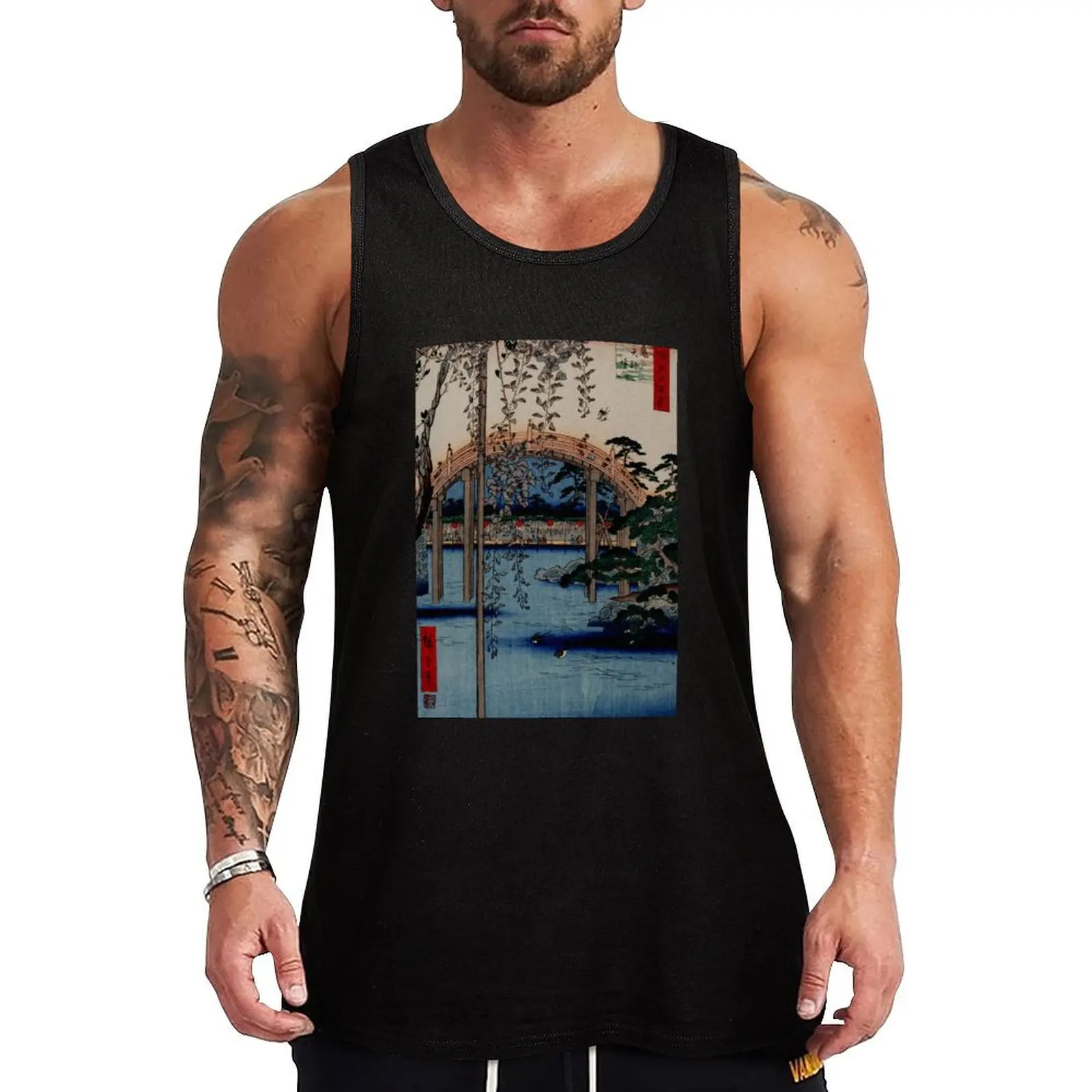 Kameido Tenjin Shrine - Utagawa Hiroshige Tank Top Men's gym t-shirt gym t-shirts man sexy clothes men T-shirt men