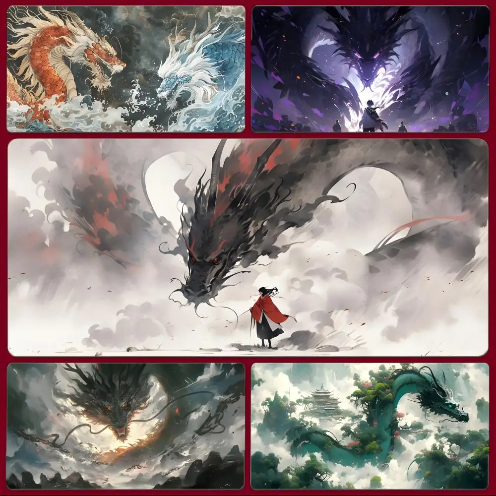 

Fierce Dragon Non-slip Mouse Pad Large Gaming Mousepad with Stitched Edges Thickened Desk Mat PC