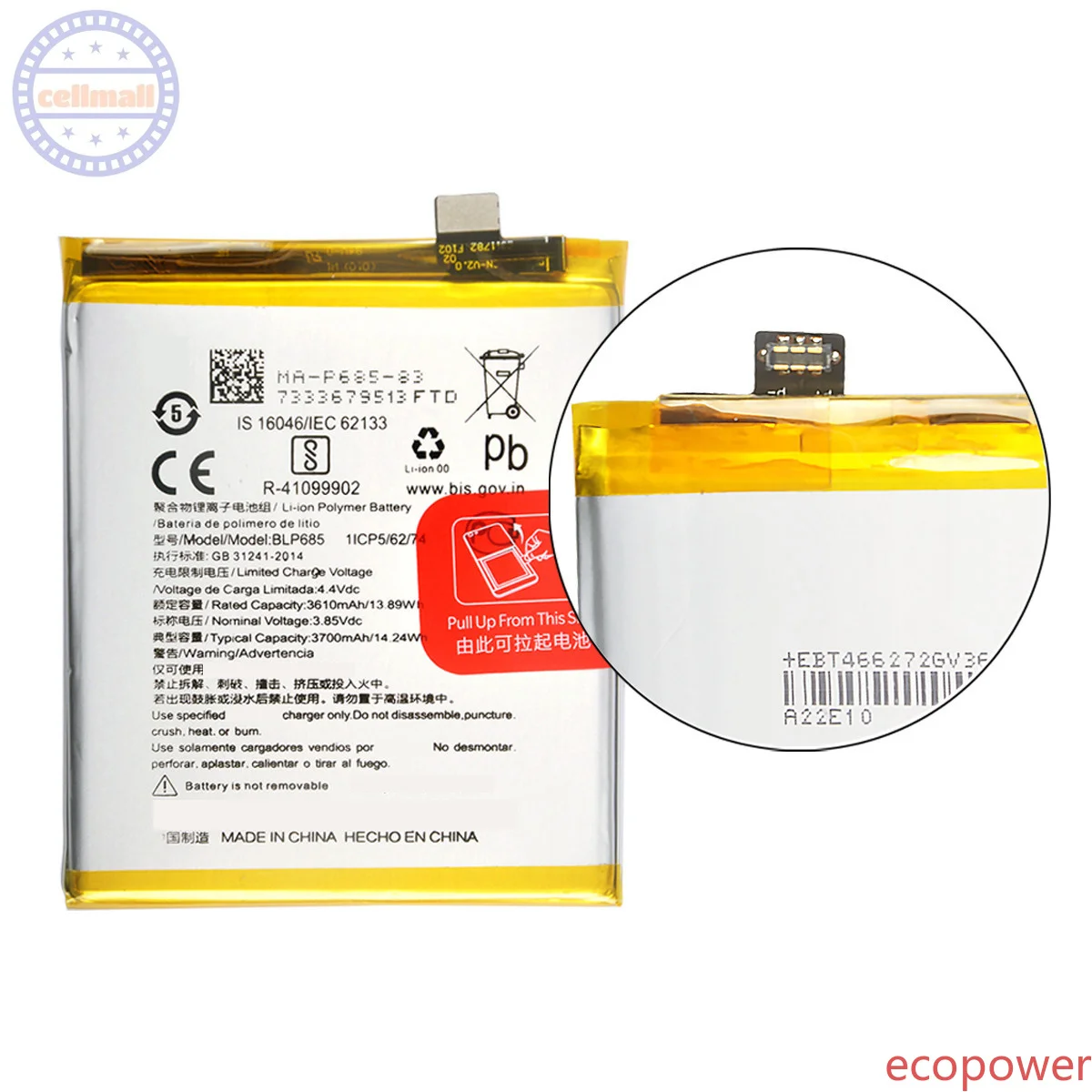 3700mAh Brand New Battery BLP685 For OnePlus 6T OnePlus 7 A6010 Genuine Latest Production Phone Premium Replacement Batteries