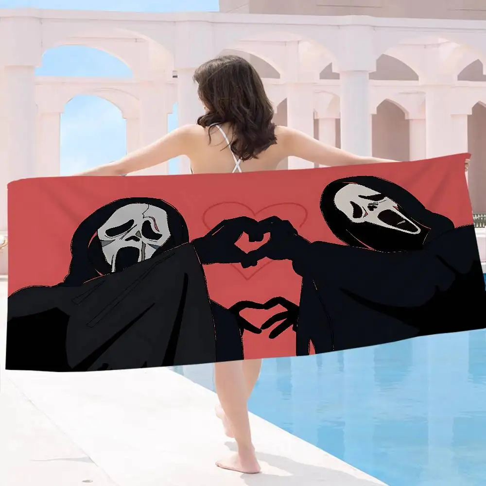 S-SCREAMS Horror Movie Big Microfiber Beach Towels Quick Dry Towel Sand Beach Towels Pool Towel for Travel Swim Pool Yoga