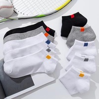 5 Pairs Fashionable Cloth Standard Boat Men's Socks Spring And Summer Thin Style Men Solid Color Socks Casual Sports Socks