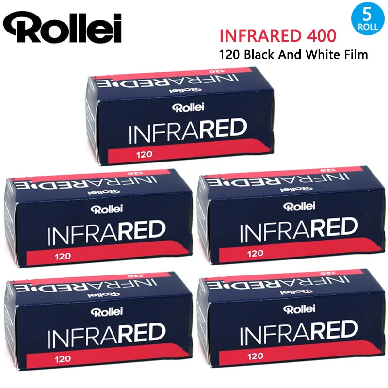 1/3/6 rollos Rollei INFRARED 400 120 Película infrarroja Fotografía de película en blanco y negro para cámaras de película 120 (Fecha de caducidad: 2027)