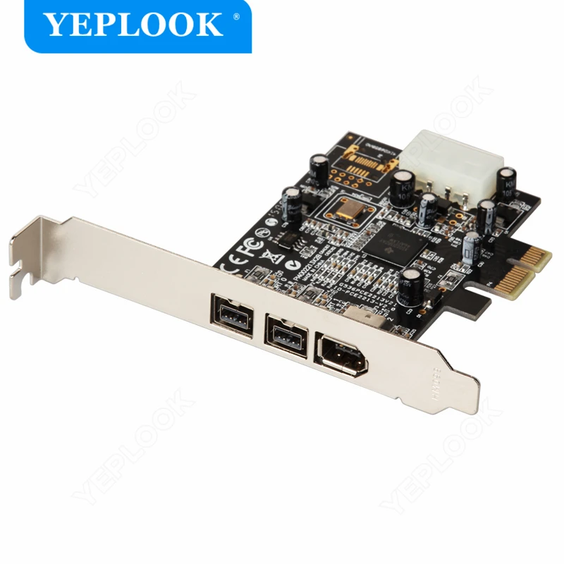 Imagem -02 - Cartão Pcie x1 1394 Portas 2x 1394b e 1x 1394a 2b1a Firewire Chipconjunto ti Xio2213 Potência de 4pin para Câmera dv Captura de Vídeo hd