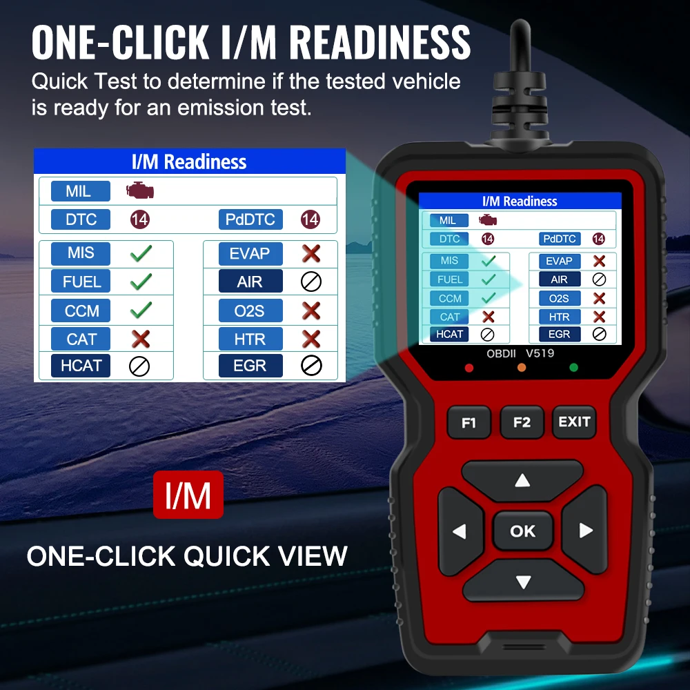 12V V519 V309 ELM327 OBD2 Scanner OBDII Car Diagnostic Tools Code Reader Ignition Battery Tester Detector Automotive Accessories
