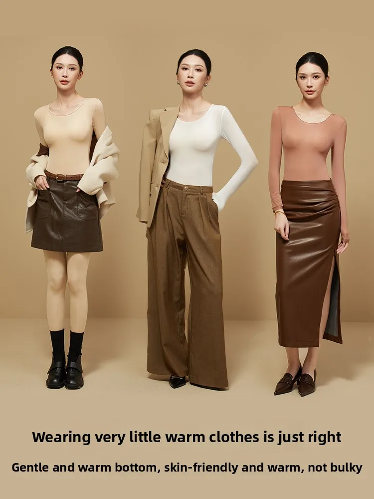 رقيقة جدا التدفئة الملابس الداخلية الحرارية النساء العناية بالبشرة الجلد أسفل الملابس غير مرئية الأساس Heattech طويل جونز مجموعة الشتاء