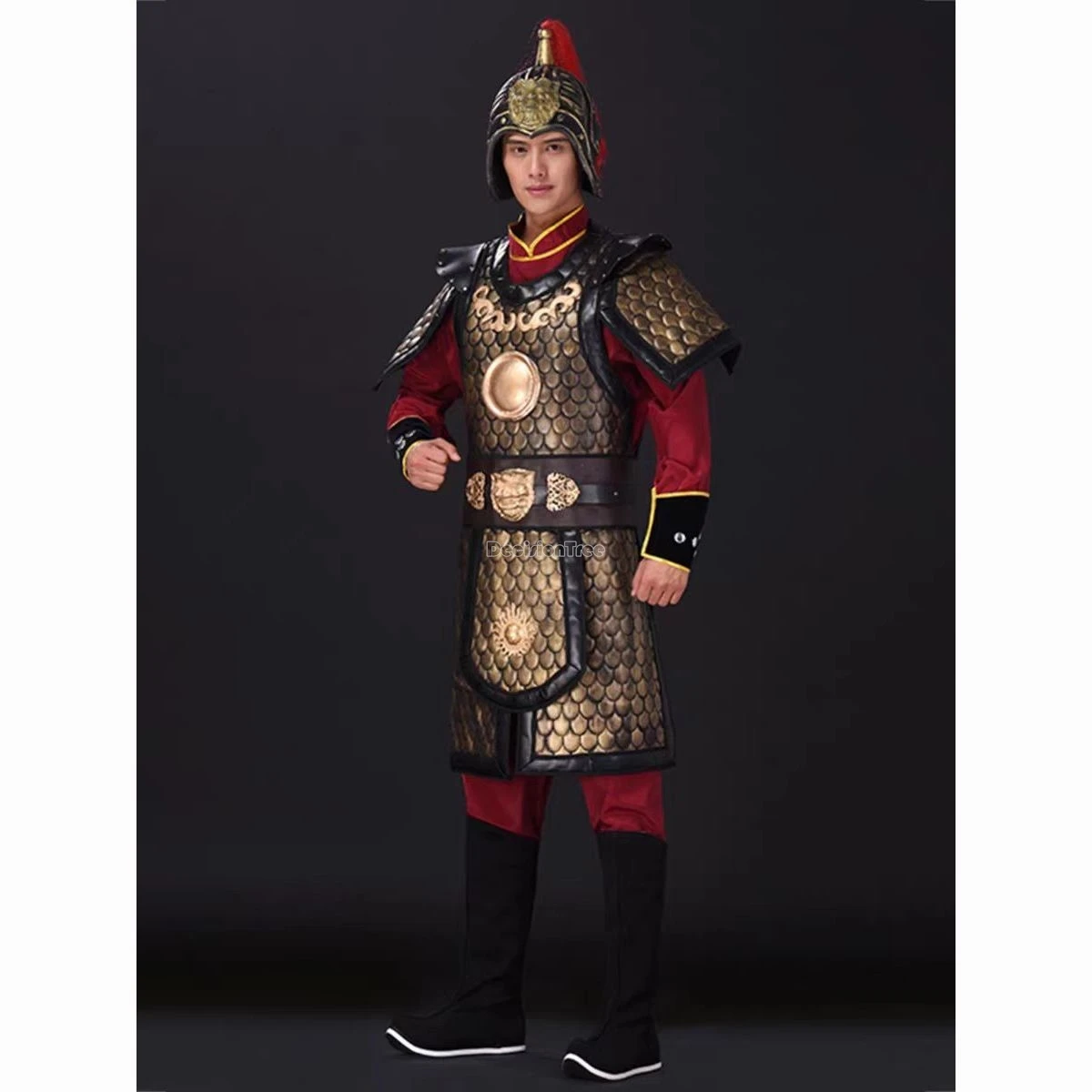 

Костюм для выступлений в стиле древнего китайского военачальника в броне, ханьфу, полный комплект, 2025 год