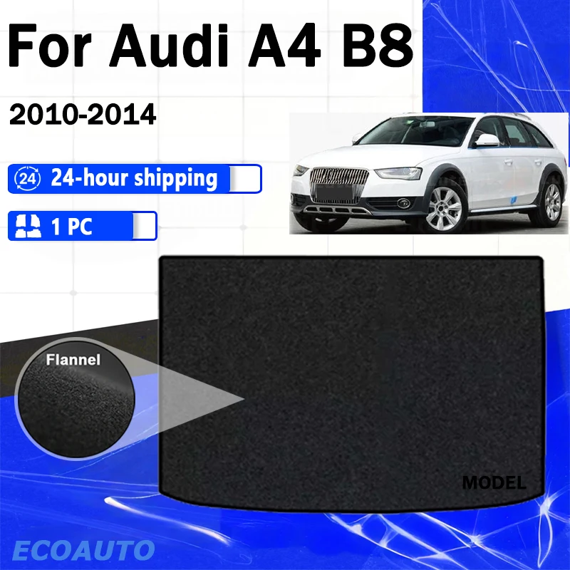 

Flannel Rear Trunk Mat For Audi A4 B8 2010-2014 Boot Cargo Liner Tray Trunk Luggage Floor Carpet Pad BLACK