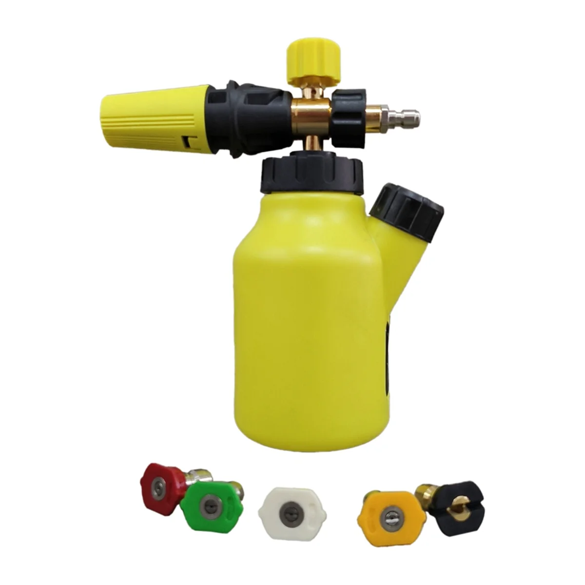 Foam Cannon Up to 4500 PSI, Foam Cannon with 5 Pressure Washer Nozzle Tips, and 1/4 Inch Quick Connector