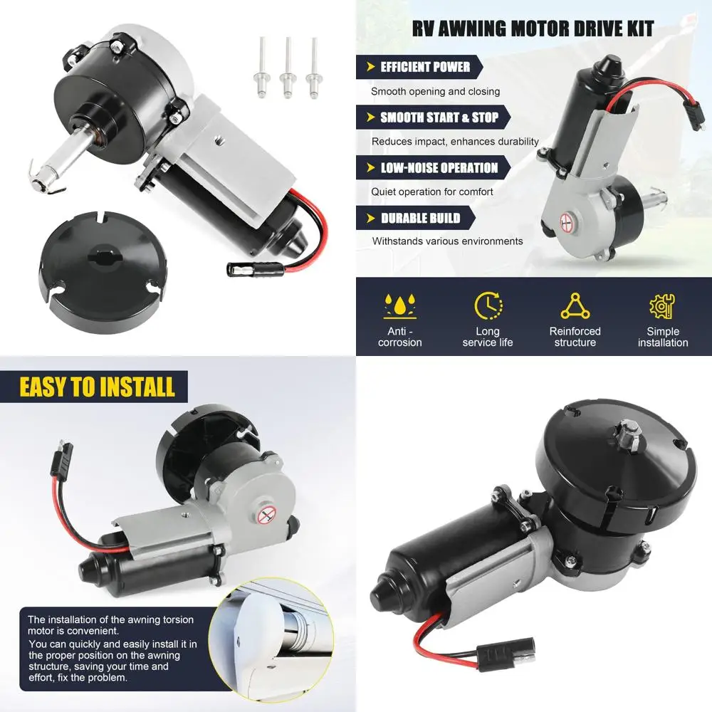 3317084.000U RV طقم تصليح محرك المظلة مناسب لسلسلة Dometic 9200 استبدال OE #   3316605.017 3316605.001 أسود