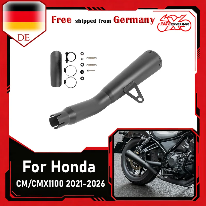 Silenziatore di Scarico in Acciaio Inox per Moto Honda Rebel CM1100 CMX1100 2021-2026