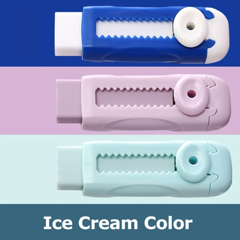 Pencil Eraser Useful Labor-saving Push Pull Rubber Students Writing Portable Tool Retractable Eraser for Kids Students Writing