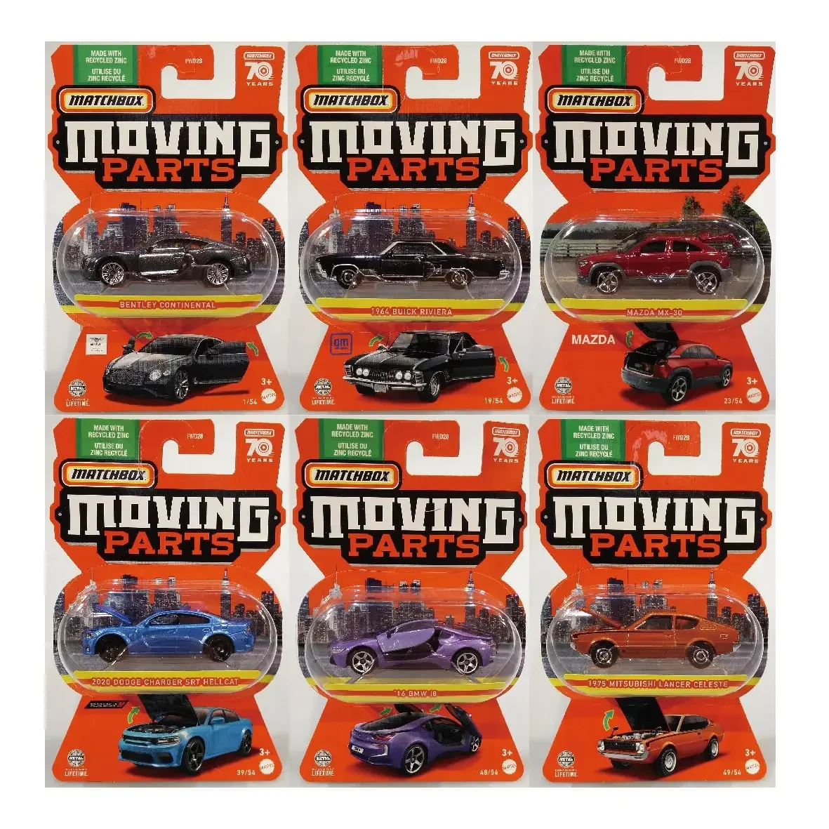 Mattel-coche Matchbox Fwd28 Original, piezas móviles fundidas a presión de Metal, Audi, Porsche, BMW, modelo de vehículo CSL, juguetes para niños,