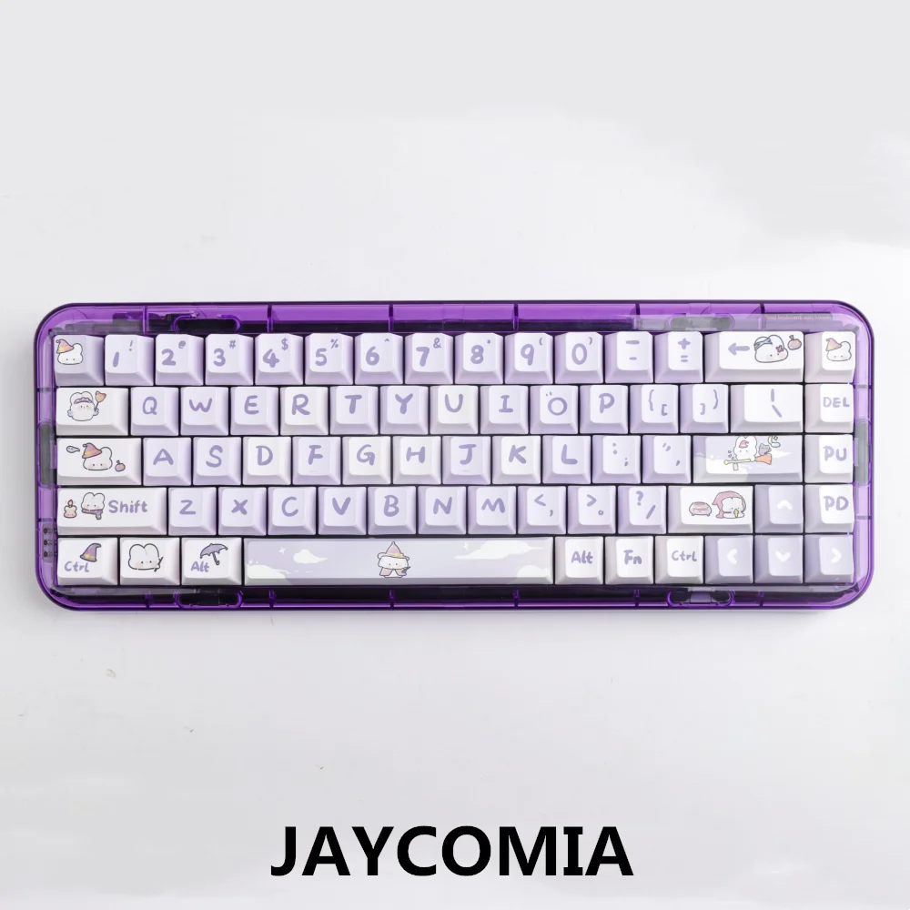 Cherry Keycaps 145 keys/set PBT Thermal Sublimation Magic Purple Rabbit Keycaps For Mechanical Keyboard 2.25U 2.75U 7U space bar