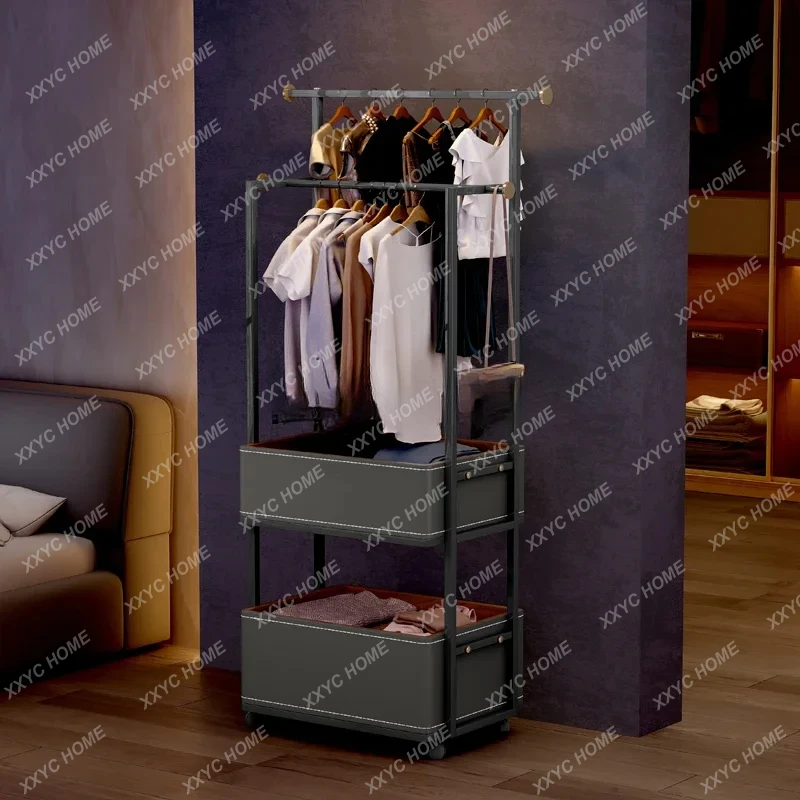 Italian minimalist removable coat rack bedroom saddle leather floor hanger