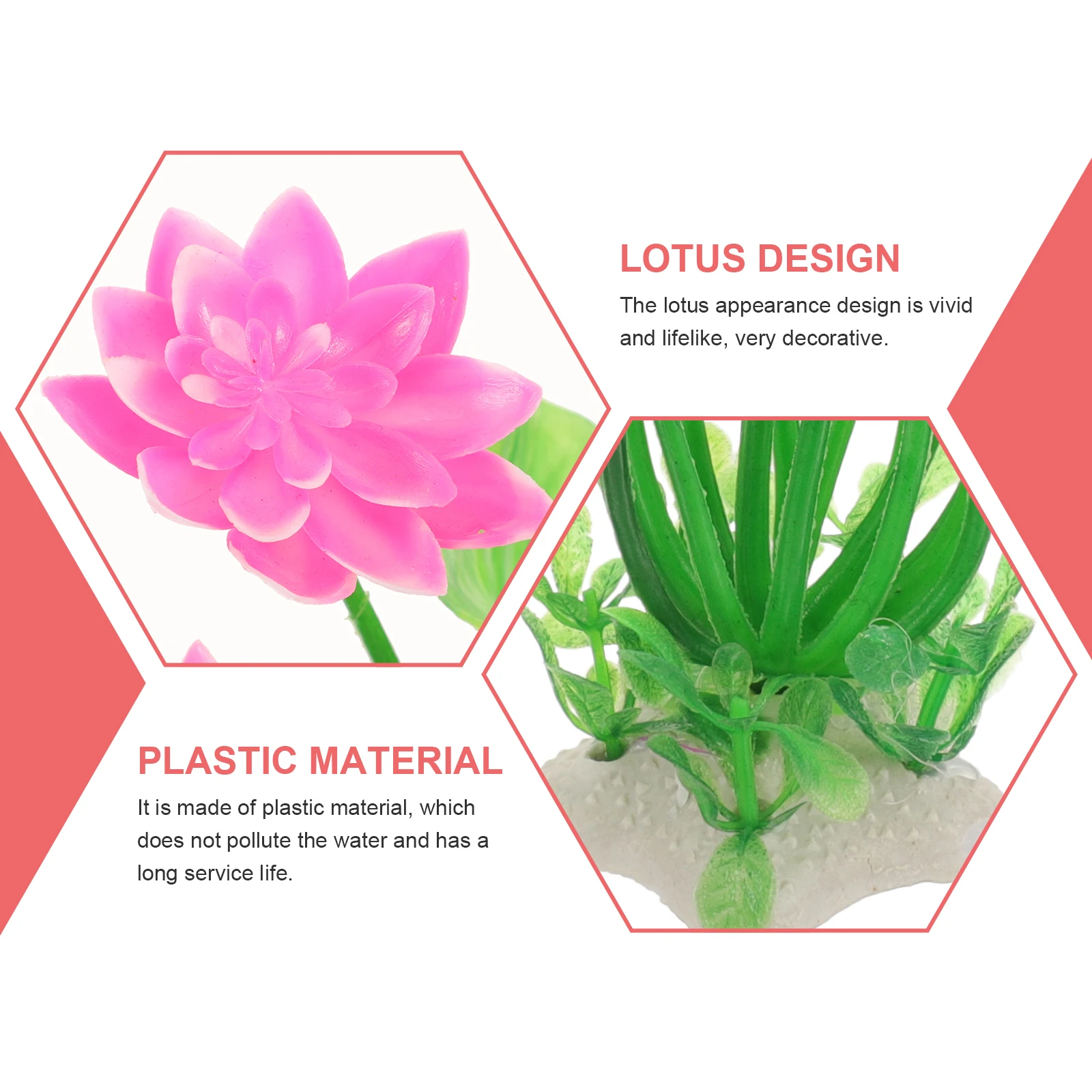 

Simulated Lotus Aquarium Plants Pink Fake Grass Decorations Fish Tank Plastic Artificial L scape Accessories Pet Supplies