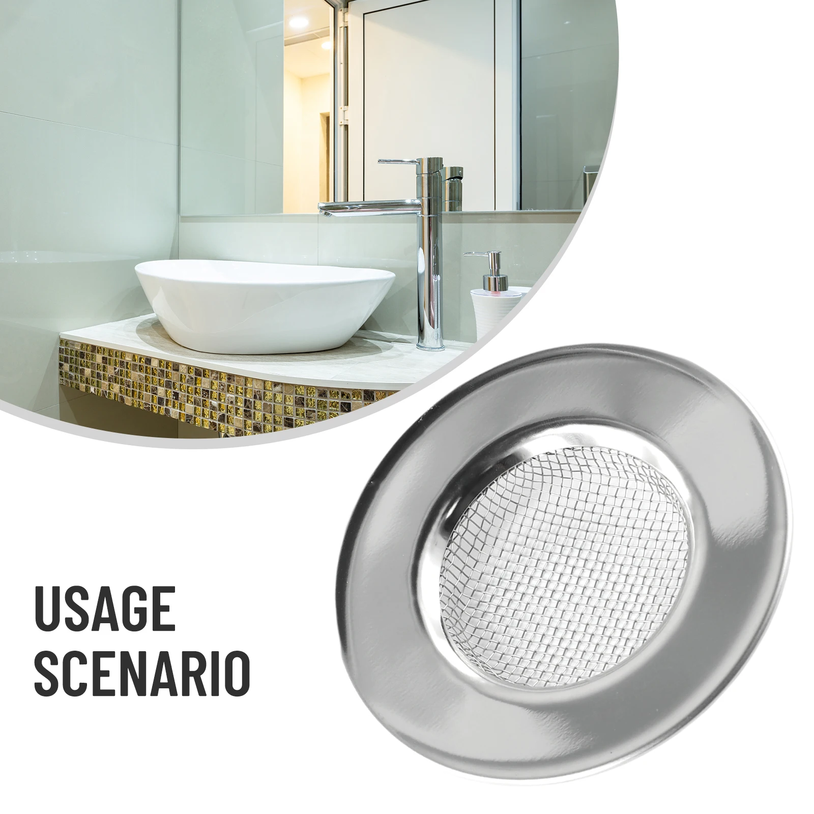 

For Kitchen Screen Sewer Filter Hair Drain Catcher Bathroom Hole Filter Strainer Bathtub Hair Metal Shower Drain