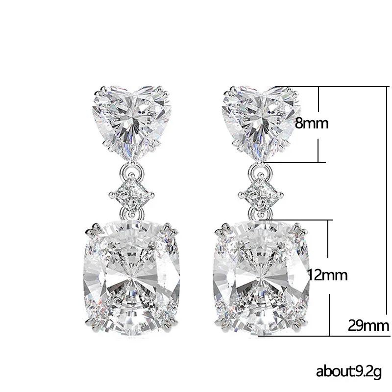 UMODE NEW Drop Shape AAA+Zirconia Crystal Earring Heart Shape Earrings for Elegant Women Wedding Jewelry Accessories UE0874