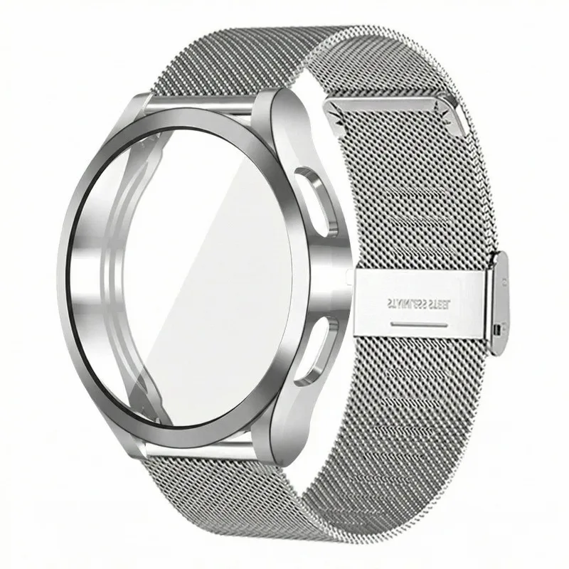 Uhrenarmband+PC-Hülle für Samsung Galaxy Watch 7 6 5 4 44mm 40mm Schutzhülle Metallband für Galaxy Watch 4 5 6 7 40/44mm