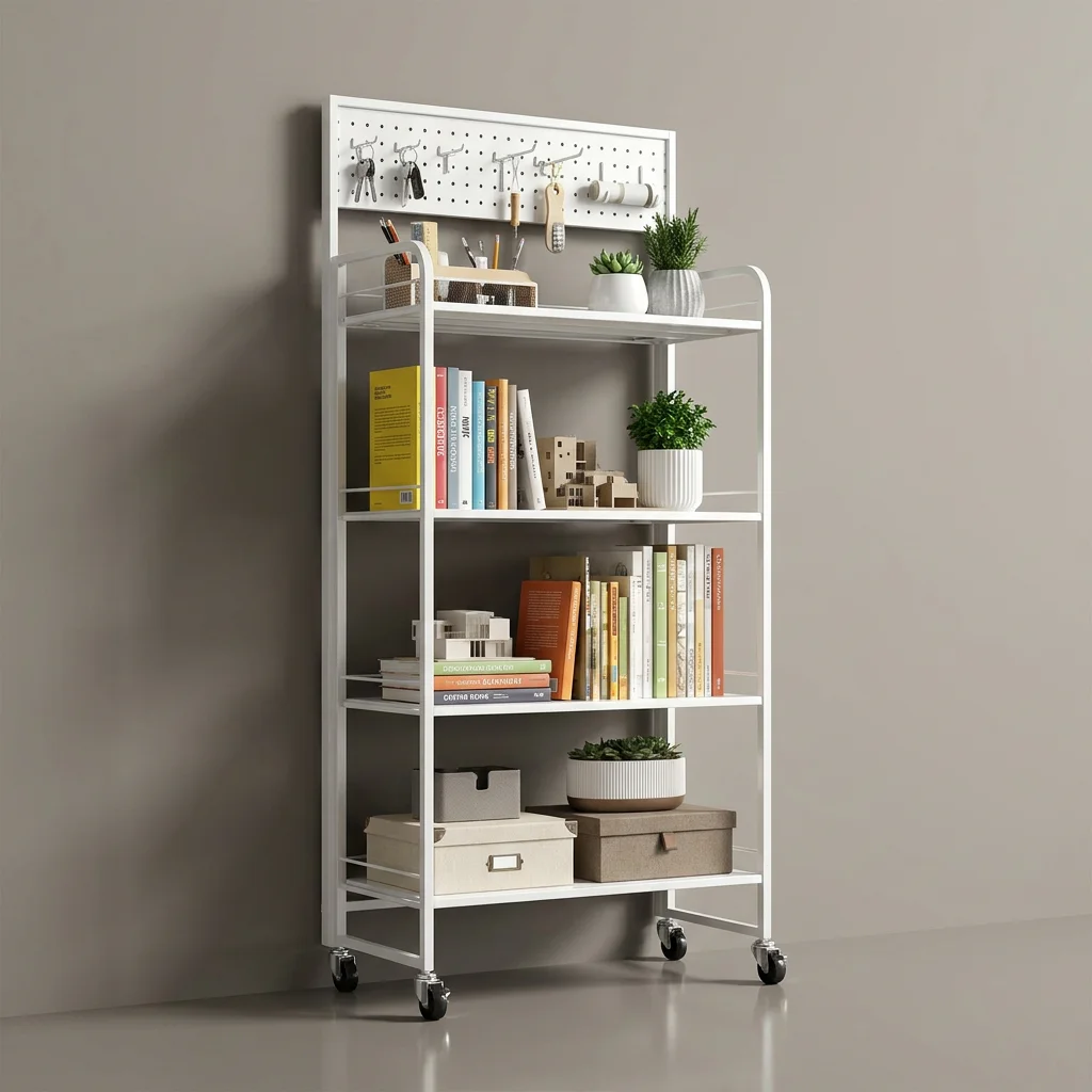 Custom 2026 Trending Heavy Duty Metal 4-Tier Foldable Retail Display Rack Pegboard Space-saving Modular Store Shelving Factory D