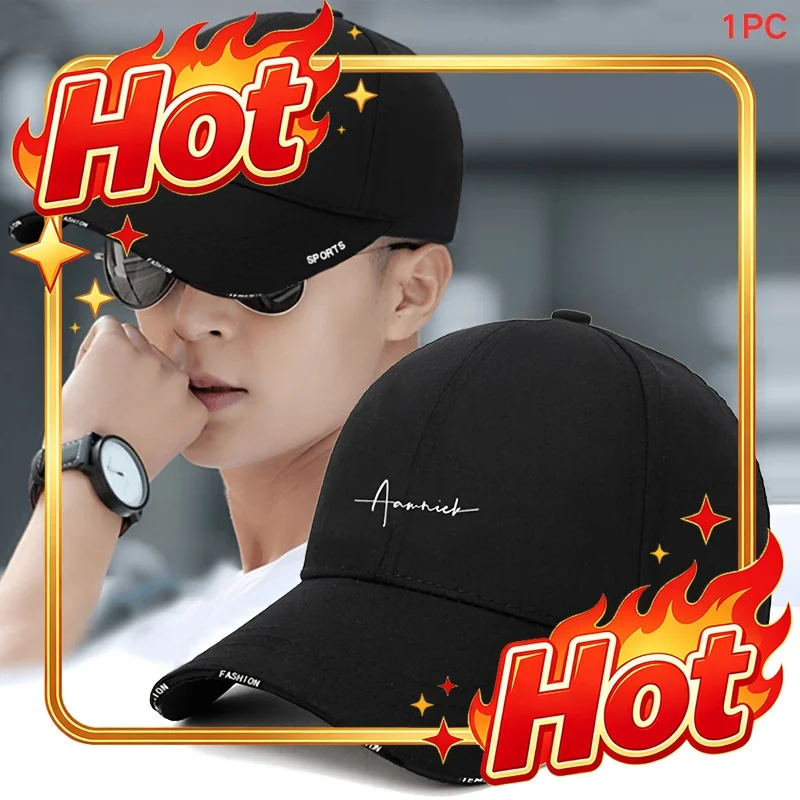 Custom Hat Men'S Summer Baseball Cap - Made Of White Polyester, Adjustable Size, Ideal For Sports And Outdoor Activities, Versat