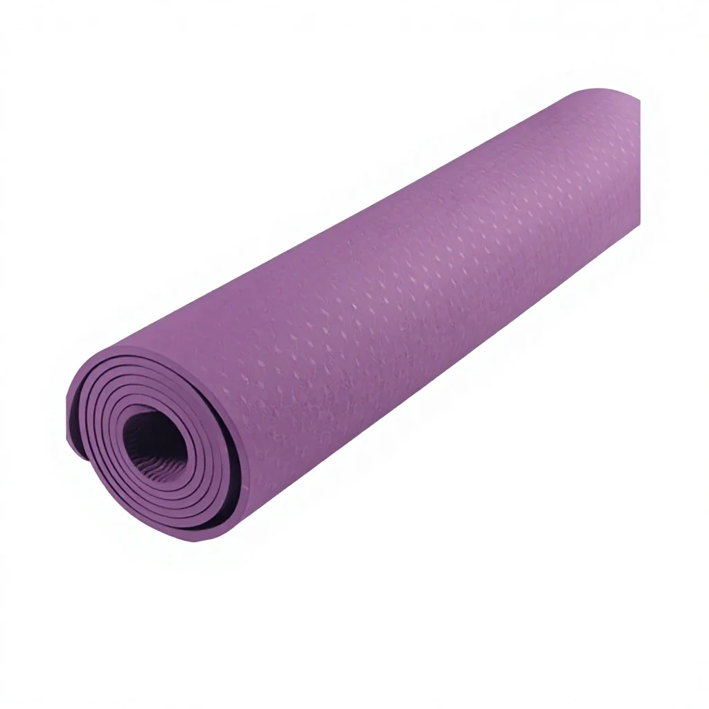Single-Color Rectangular TPE Yoga Mat for Men Women Beginners Eco-Friendly Non-Slip Thickened Fitness Mat 183cm 6mm