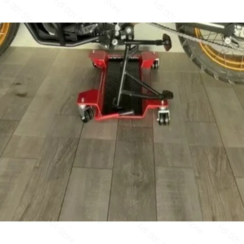 Motorcycle Center Support Stand, Rear Wheel Turn Table Mobile Parking Maintenance Stand for Workshop