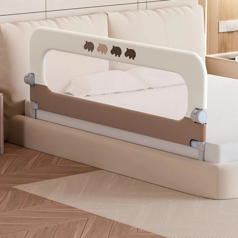 Lekka, przenośna bramka do łóżeczka dziecięcego z torbą do przenoszenia ‌   Odłączana poręcz podróżna z systemem szybkiego blokowania jednym przyciskiem