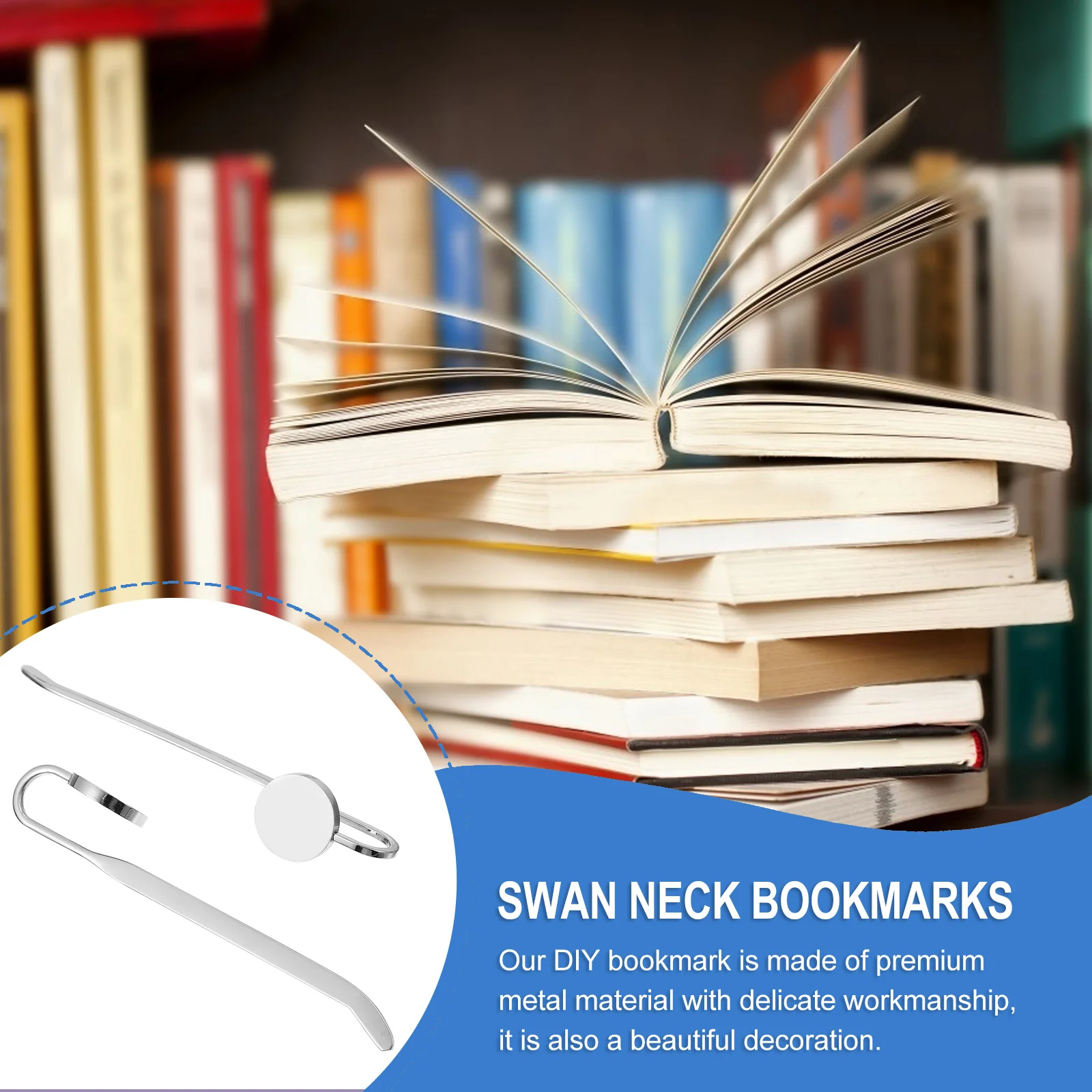 2 قطعة المرجعية المعدنية تصميم فريد من نوعه برقبة البجعة علامة الصفحة للكتاب ملحقات القراءة الأنيقة هدية لعشاق الكتاب له