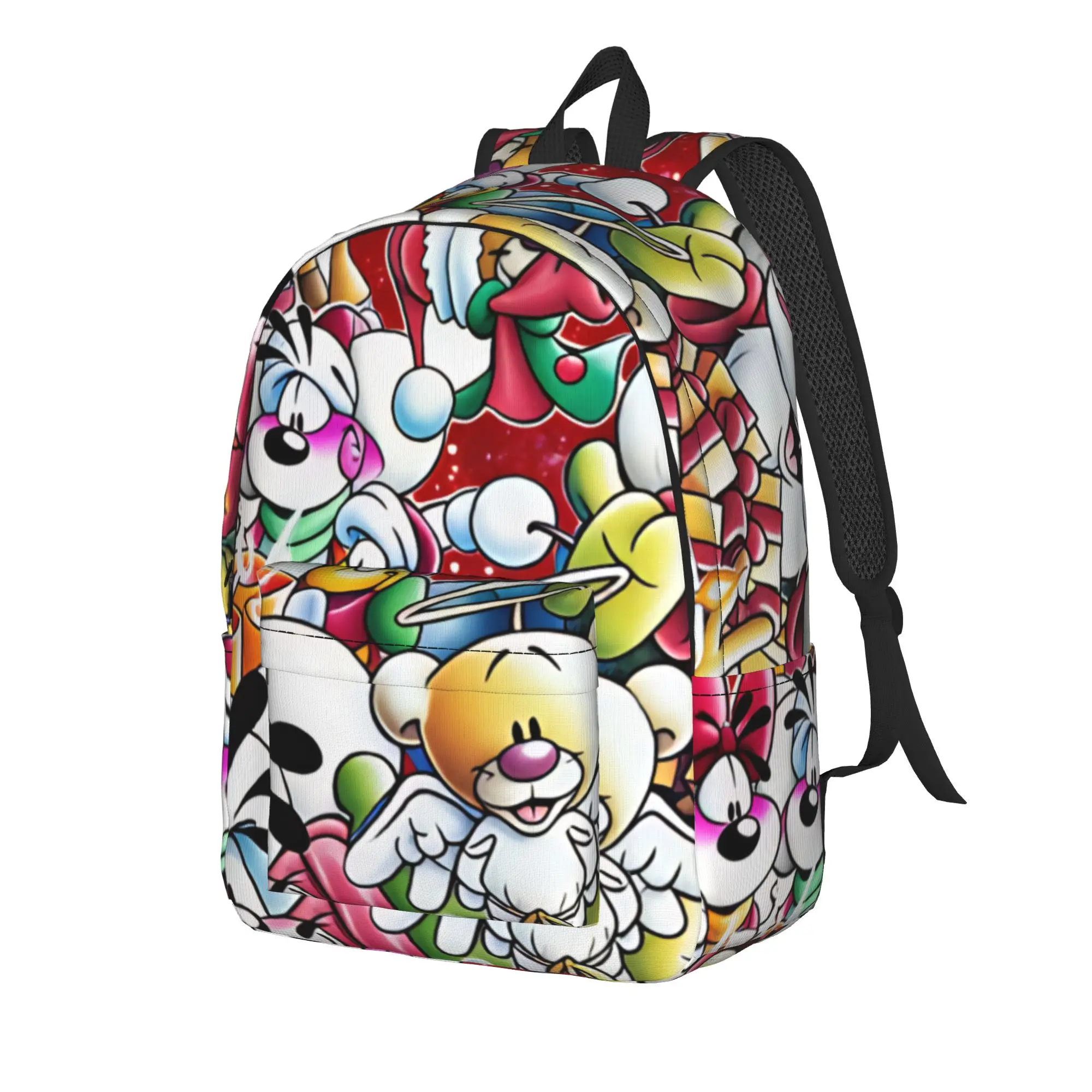 Cartoon D-Diddl Rat Backpack Pink Character  Camping Backpacks Women Men Casual High School Bags Custom Lightweight Rucksack