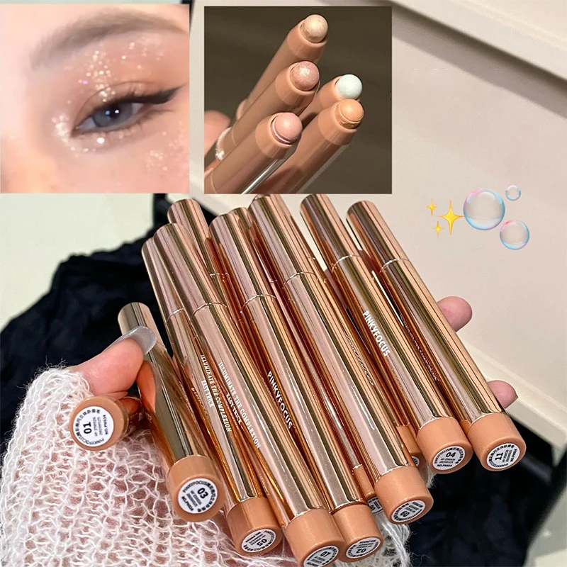 CCHATM Compact 3D Glitter Oogpotlood Parelmoer Verheldert oogcontour Betaalbare cosmetica