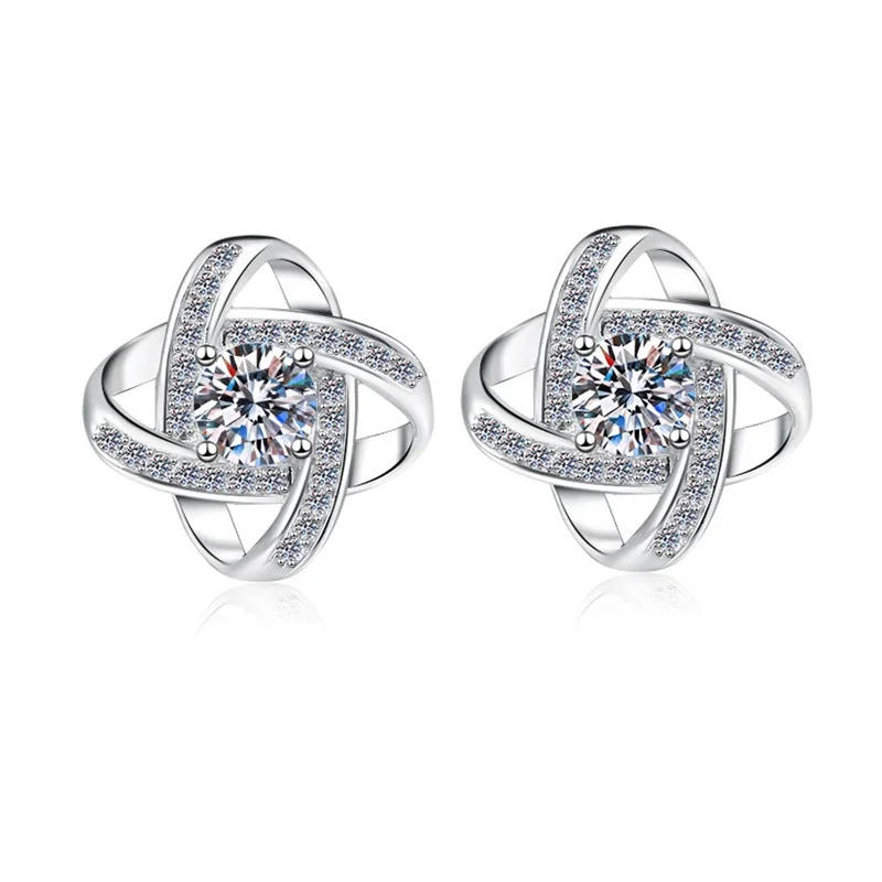 

ZFSILVER модные серьги из серебра 925 пробы, классические серьги с муассанитом 0,5 карата, классические серьги с ветряной мельницей и клевером, очаровательные женские аксессуары, ювелирные изделия, подарок ES0079
