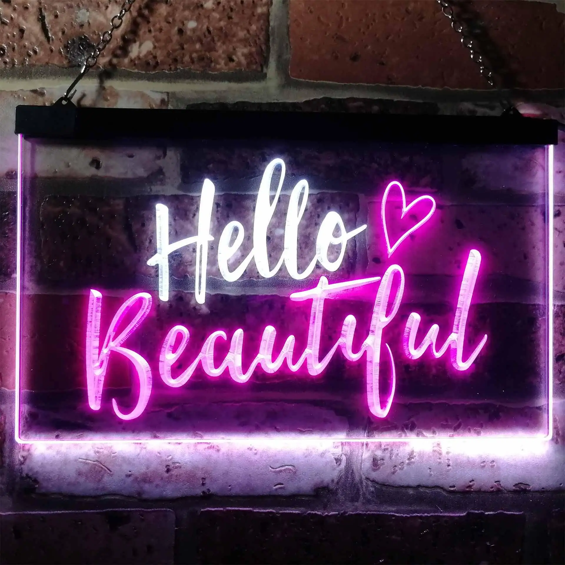 Hello Beautiful *love* Dual Color Led Neon Sign st6-i1177