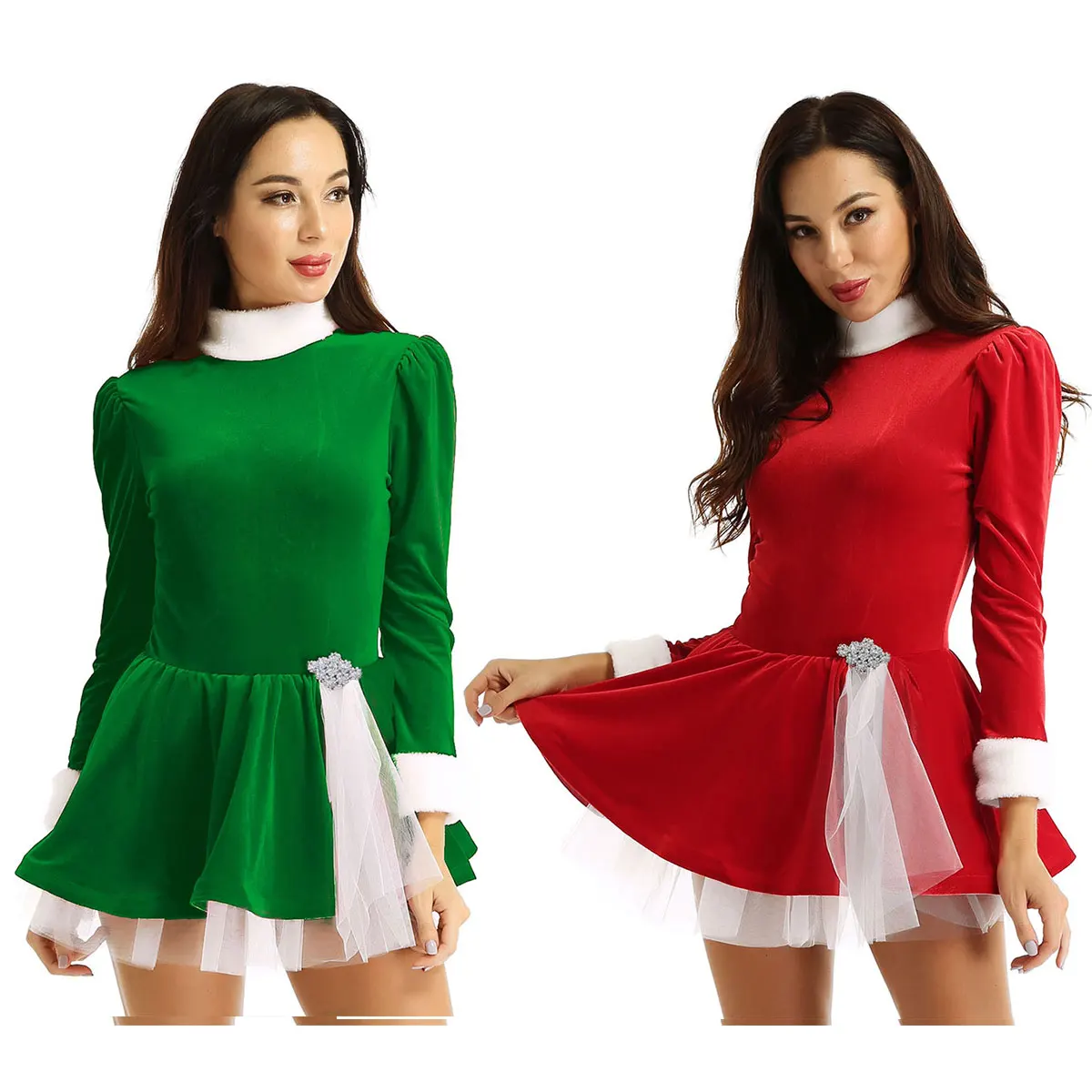 Mulheres traje de dança de natal natal profissional vestido de dança de salão de baile figura patinação no gelo patinação patinação patinação palco vestido de desempenho