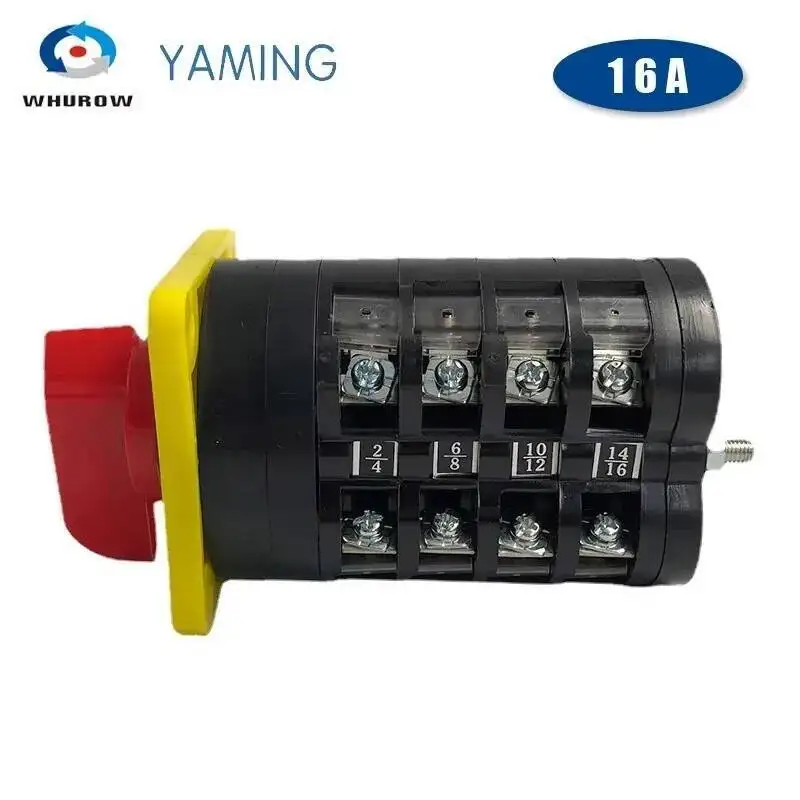 LW5-16A Reset Three Positions Cam Switch Dual Power Control Rotary Changeover Selector Motor Two Different Loads Silver Contact