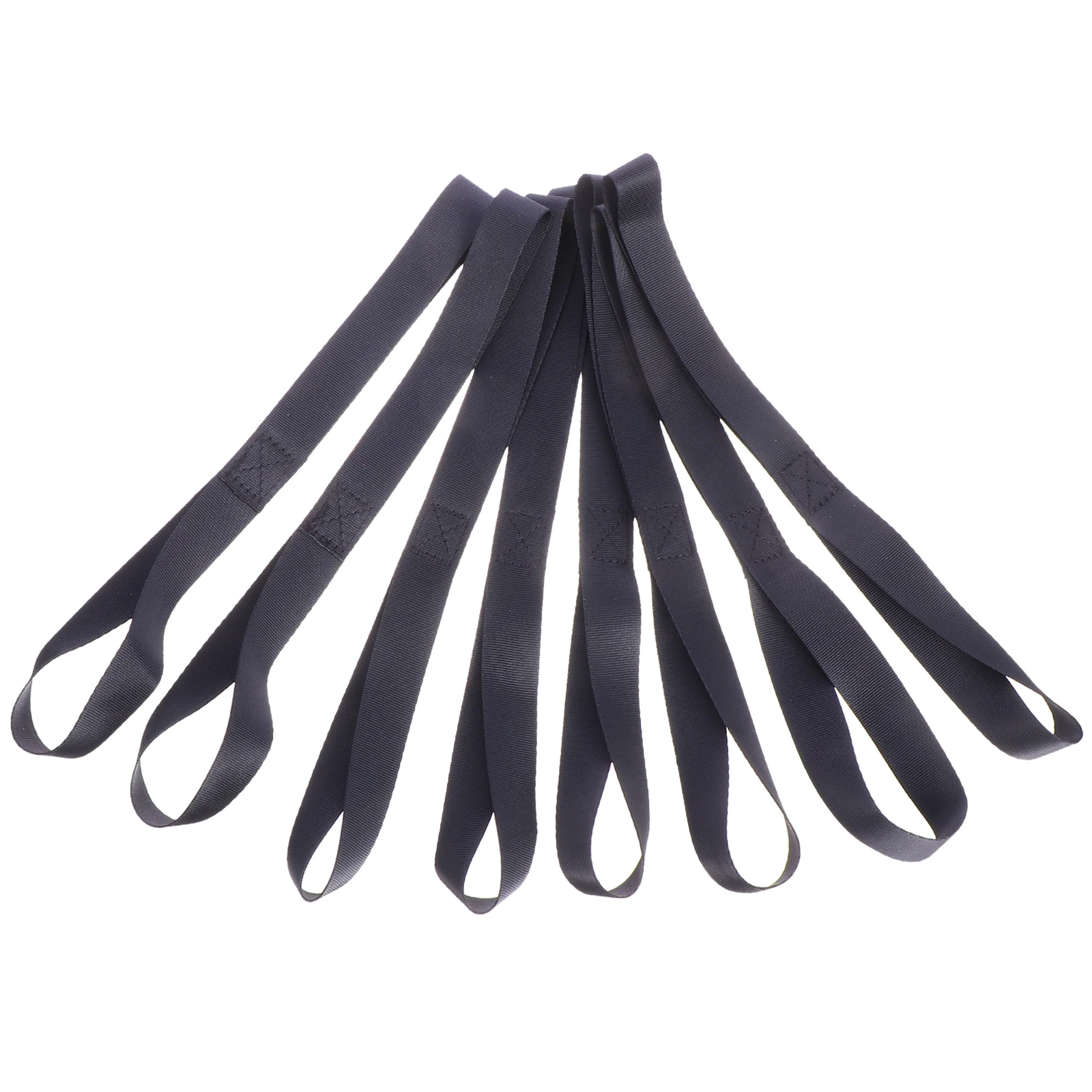 

8 Pcs 46cm Black Durable Loop Tie Down Straps Hauling Belts Motorcycle Luggage Loops