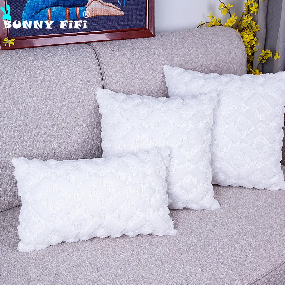 Fundas de cojín bordadas de felpa de estilo minimalista, funda de almohada de terciopelo cálido, almohada decorativa de 45x45cm para sofá, dormitorio y sala de estar