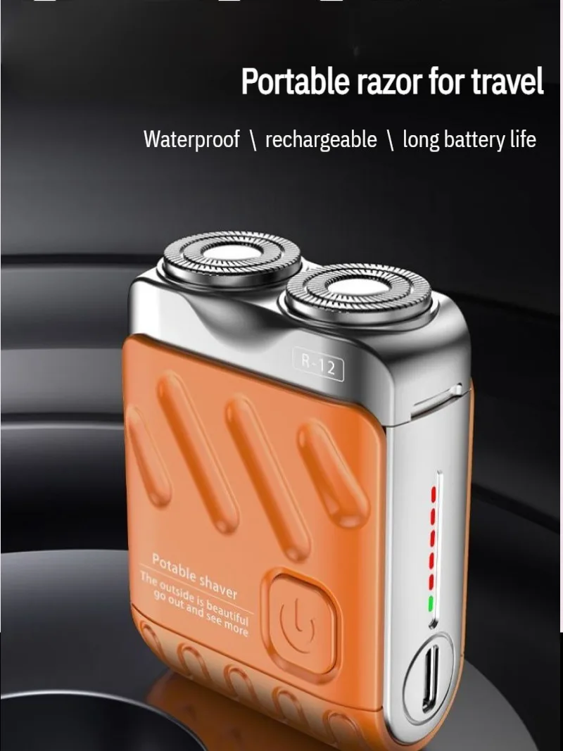 

Магнитная роторная электробритва с двойным кольцом, портативная водонепроницаемая бритва Type-C, зарядные подвесные лезвия для мужчин, триммер для бороды