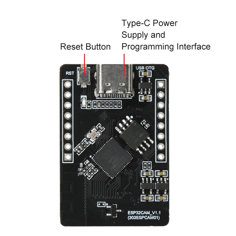ESP32-S3-CAM WiFi Bluetooth Development Board Visuele herkenningsmodule Type C ESP32 CAM Ondersteuning OV2640 OV5640 Cameramodule
