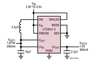 LTC3541 LTC3541EDD-2 - باك عالي الكفاءة + منظم VLDO