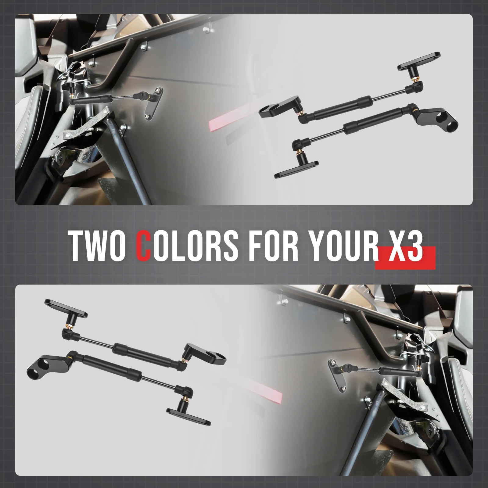 UTV 1/2 Pair Aluminum Anodized Door Opener Sets 2/4 Doors For Can-am Maverick X3 Max R RR 4x4 XMR XDS XRC XRS DS RS 2017-2026