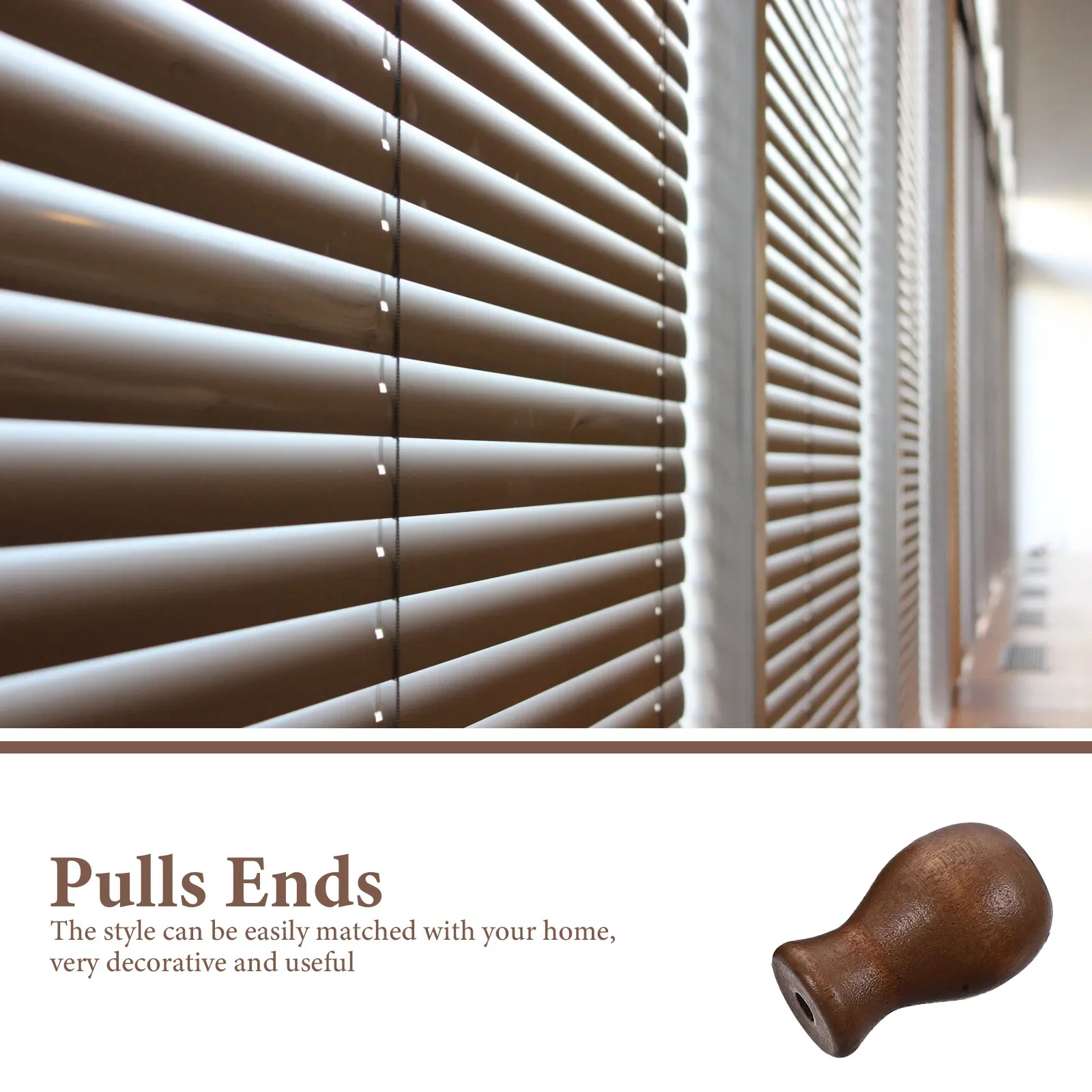 

6 Pcs Wooden Pendant Accessories Portable Blind Cord Knobs Curtain Pull Tassel Ends Minimalist