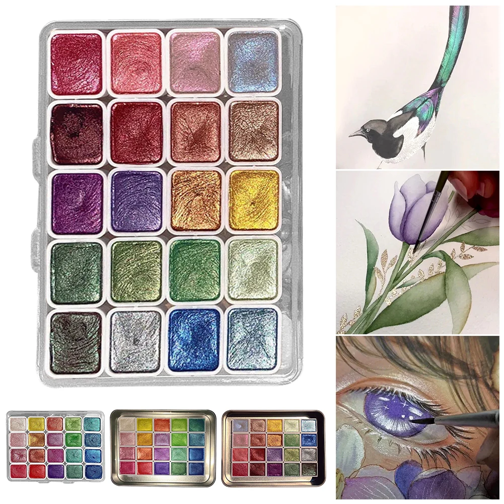 Colorful Watercolor Paint Pigments Set Fashion Shiny Coloring Pigments For DIY Manicures