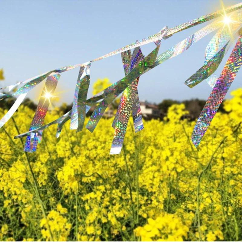 

Farms Garden Orchard Bird Repellent Ribbon Grid Flower Double Sided Reflective Ribbon Drive Away Birds Farmland 2.4/4.8cm Width