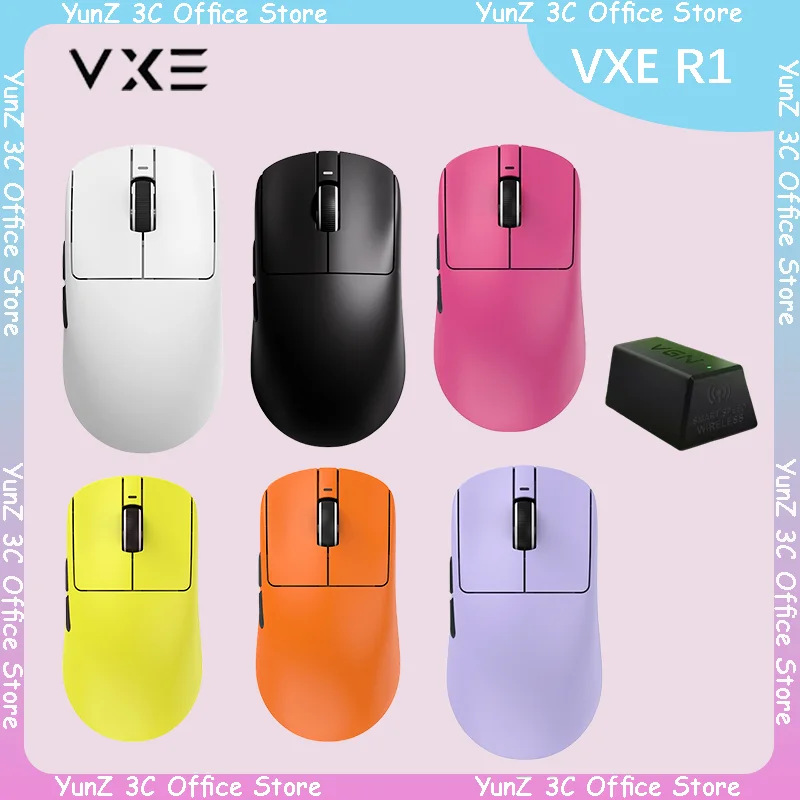 

Беспроводная мышь Vgn Vxe Dragonfly R1 Pro Max/S, легкая эргономичная игровая мышь Paw3395, с долгим сроком службы, без отверстий, для киберспорта