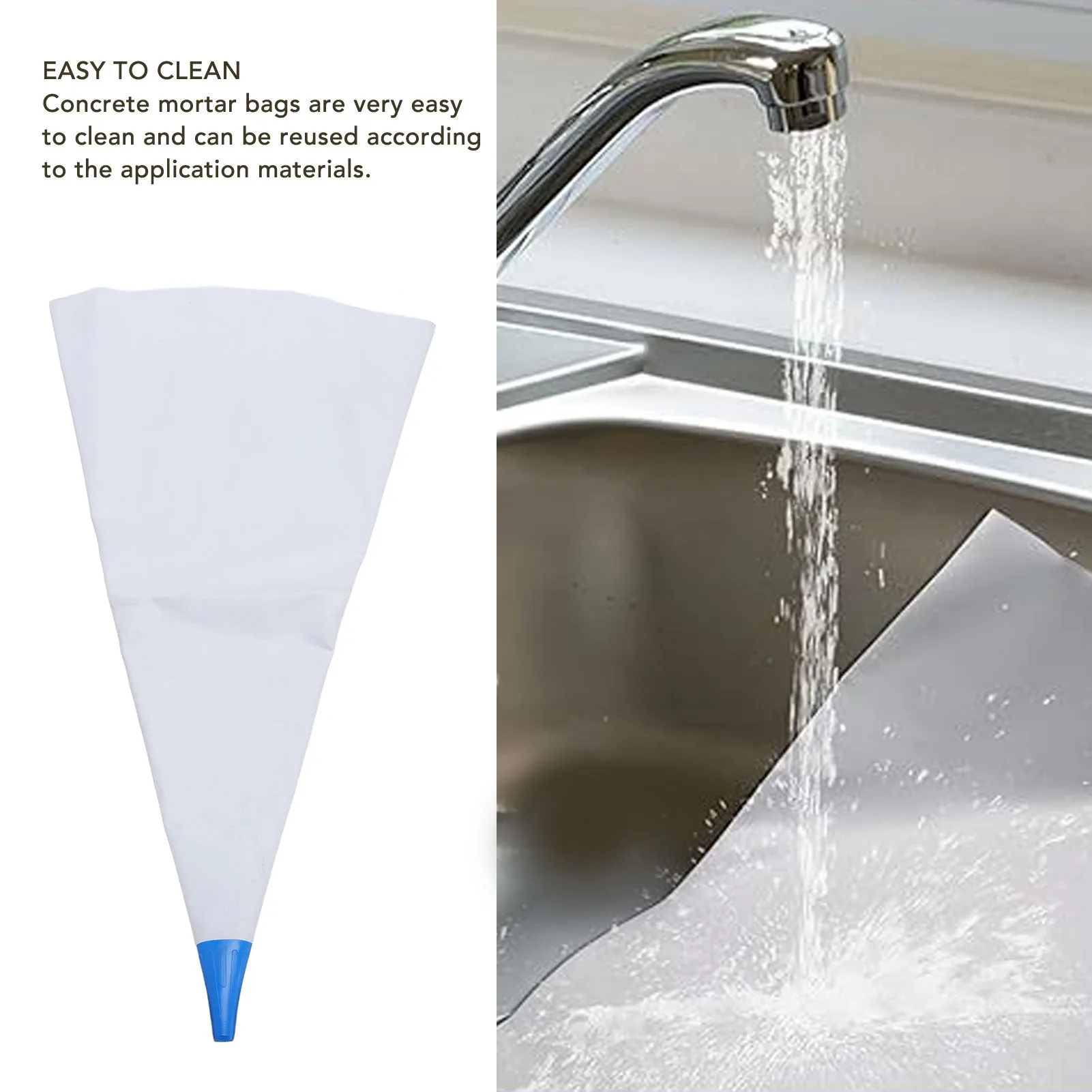 Tile Grout Masonry Mortar Bag with Brick Jointer and Tuck Pointer Reusable Easy To Clean Cement Sealer Bag Piping Bag