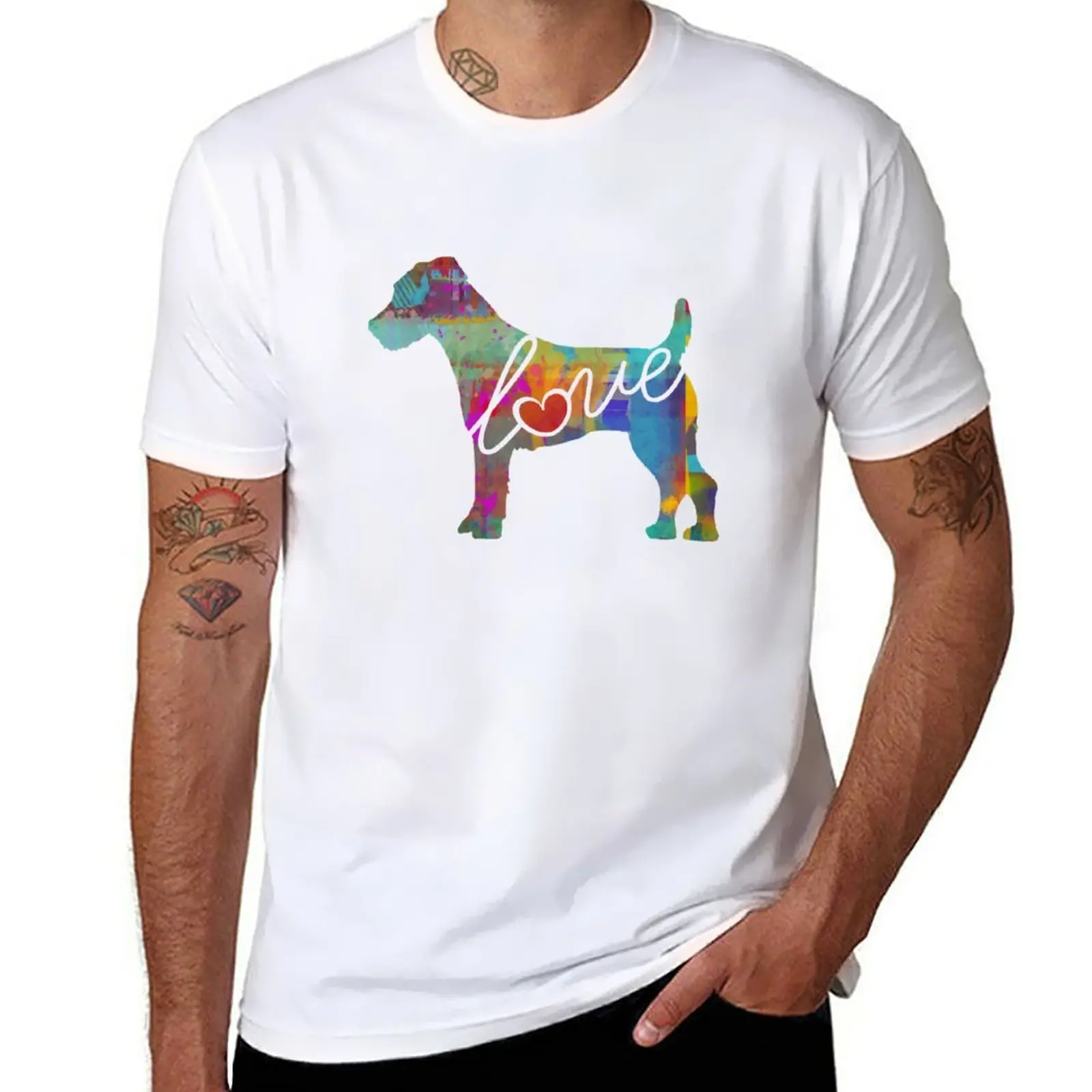 New Jack Russell Terrier Love - A Bright and Colorful Watercolor Style Gift T-Shirt anime T-shirt short plain t shirts men